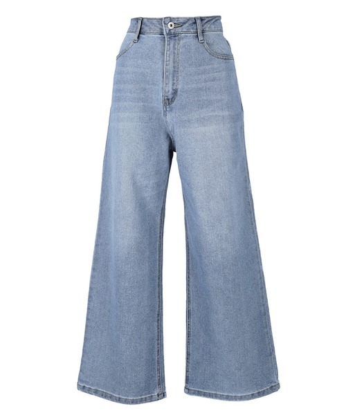 coca(coca)(コカ)の「しゃがめるワイドデニム(デニムパンツ・レディース・ブルー・S/M/L)」の11枚目の写真