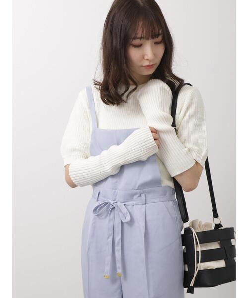 Te chichi TERRASSE（テチチテラス）の「アームウォーマー付ニット（ニット/セーター・レディース・ネイビー/ベージュ/オフホワイト・ﾌﾘ-）」の4枚目の写真