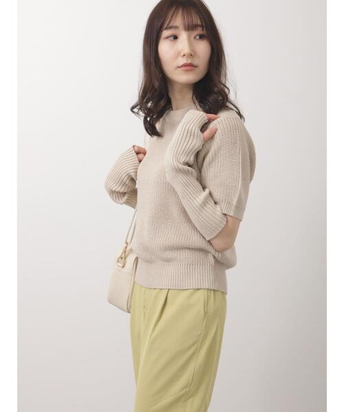 Te chichi TERRASSE（テチチテラス）の「アームウォーマー付ニット（ニット/セーター・レディース・ネイビー/ベージュ/オフホワイト・ﾌﾘ-）」の20枚目の写真