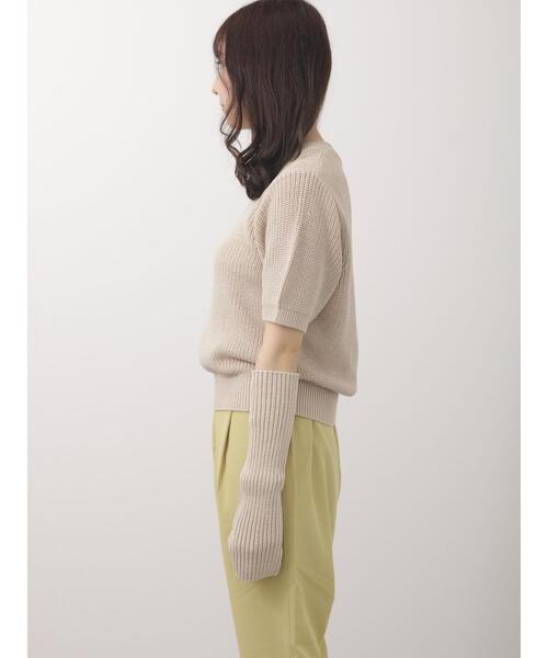 Te chichi TERRASSE（テチチテラス）の「アームウォーマー付ニット（ニット/セーター・レディース・ネイビー/ベージュ/オフホワイト・ﾌﾘ-）」の21枚目の写真
