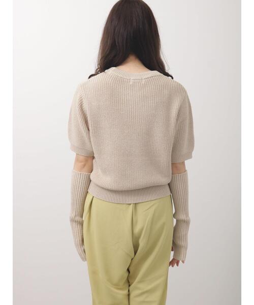 Te chichi TERRASSE（テチチテラス）の「アームウォーマー付ニット（ニット/セーター・レディース・ネイビー/ベージュ/オフホワイト・ﾌﾘ-）」の22枚目の写真