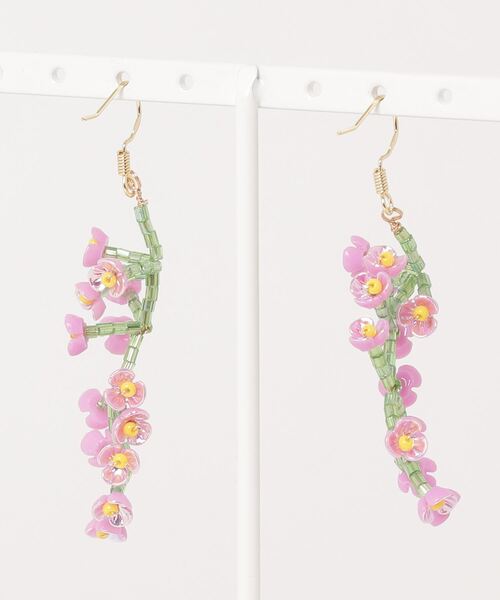 LYEON（リヨン）の「ミニフラワービーズピアス（ピアス（両耳用）・レディース・ホワイト/パープル/ピンク・FREE）」の7枚目の写真