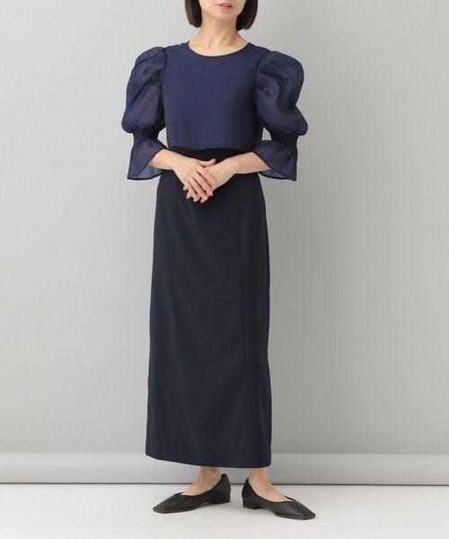 A part by（アパートバイ）の「【WEB限定】シアーレイヤードワンピース（ワンピース・レディース・ブラック/ネイビー・MEDIUM/LARGE）」の11枚目の写真