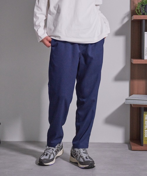 Blue Standard (ブルースタンダード)の「【BLUE STANDARD/ブルースタンダード】快適リネンタッチ ストレッチ 無地 チェック ウエストゴム ワイドパンツイージーパンツ(その他パンツ・メンズ・チャコールグレー/グレー/ブルー/ブラック/ブラウン/ネイビー/ベージュ・MEDIUM/LARGE/X-LARGE)」の6枚目の写真