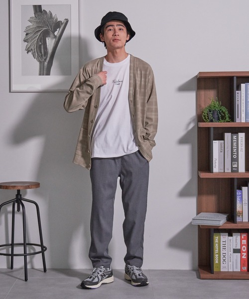Blue Standard (ブルースタンダード)の「【BLUE STANDARD/ブルースタンダード】快適リネンタッチ ストレッチ 無地 チェック ウエストゴム ワイドパンツイージーパンツ(その他パンツ・メンズ・チャコールグレー/グレー/ブルー/ブラック/ブラウン/ネイビー/ベージュ・MEDIUM/LARGE/X-LARGE)」の22枚目の写真