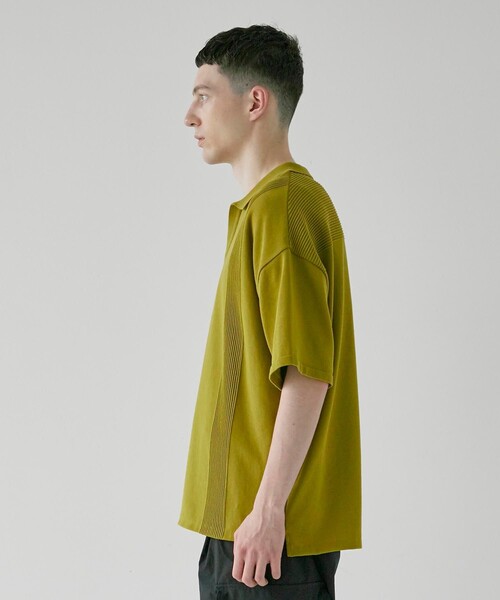 CITY TOKYO（シティトウキョウ）の「スキッパーリラックス半袖ニットポロシャツ（ポロシャツ・メンズ・ダークグレー/マスタード/ライトグレー・1/2）」の8枚目の写真