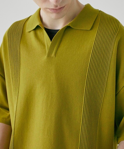 CITY TOKYO（シティトウキョウ）の「スキッパーリラックス半袖ニットポロシャツ（ポロシャツ・メンズ・ダークグレー/マスタード/ライトグレー・1/2）」の10枚目の写真