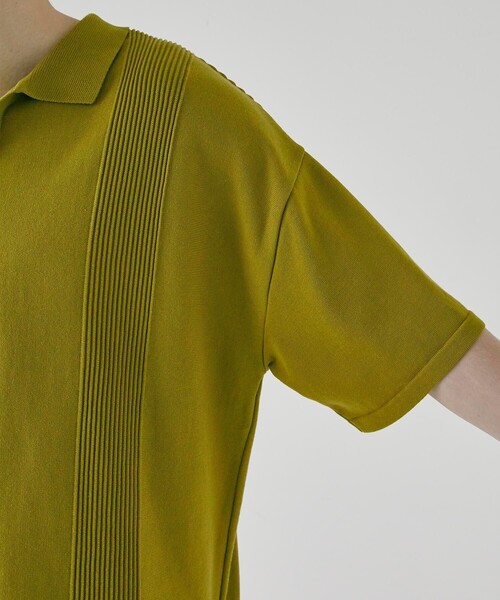 CITY TOKYO（シティトウキョウ）の「スキッパーリラックス半袖ニットポロシャツ（ポロシャツ・メンズ・ダークグレー/マスタード/ライトグレー・1/2）」の11枚目の写真