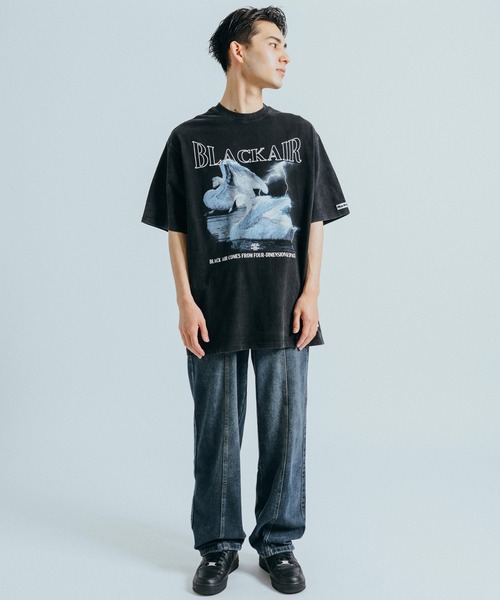 Ressaca(レサーカ)の「オーバーサイズ グラフィックロゴプリント クルーネック半袖Tシャツ(Tシャツ/カットソー・メンズ・ブラック/カーキ/ブラック系その他・M/L/XL/XXL)」の12枚目の写真
