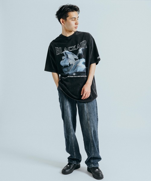 Ressaca(レサーカ)の「オーバーサイズ グラフィックロゴプリント クルーネック半袖Tシャツ(Tシャツ/カットソー・メンズ・ブラック/カーキ/ブラック系その他・M/L/XL/XXL)」の6枚目の写真