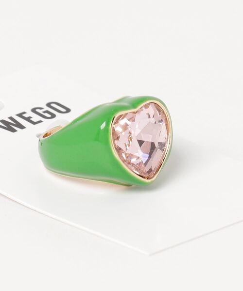 WEGO（ウィゴー）の「WEGO/ビジューハートリング（リング・レディース・ピンク/グリーン/シルバー・FREE）」の10枚目の写真