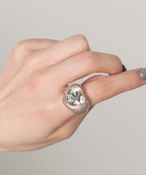 WEGO（ウィゴー）の「WEGO/ビジューハートリング（リング・レディース・ピンク/グリーン/シルバー・FREE）」の4枚目の写真