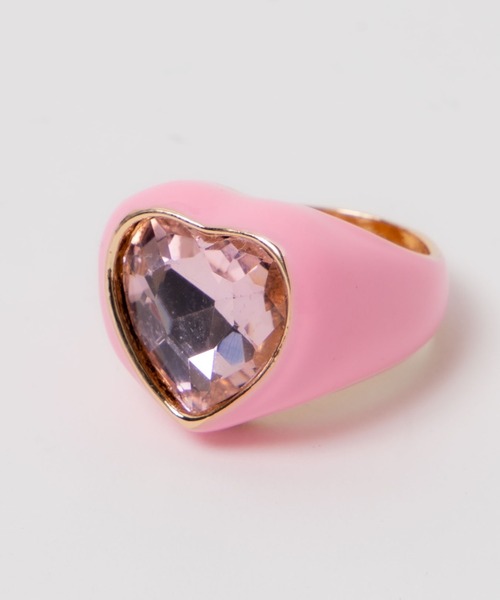 WEGO（ウィゴー）の「WEGO/ビジューハートリング（リング・レディース・ピンク/グリーン/シルバー・FREE）」の6枚目の写真