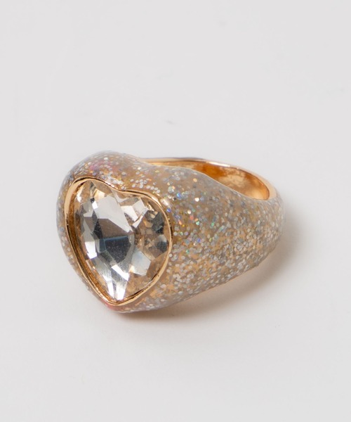 WEGO（ウィゴー）の「WEGO/ビジューハートリング（リング・レディース・ピンク/グリーン/シルバー・FREE）」の7枚目の写真