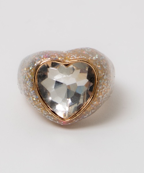 WEGO（ウィゴー）の「WEGO/ビジューハートリング（リング・レディース・ピンク/グリーン/シルバー・FREE）」の9枚目の写真