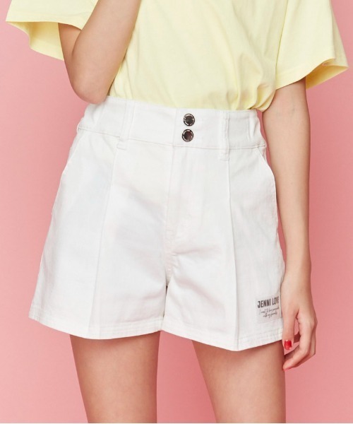 JENNI love（ジェニィラブ）の「ハイウエストショーパン（デニムパンツ・キッズ・ブラック/サックスブルー/ブルー/オフホワイト・140cm/130cm/160cm/150cm）」の2枚目の写真