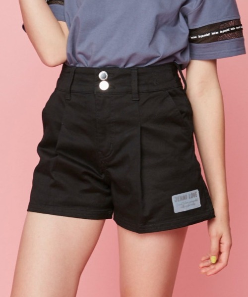 JENNI love（ジェニィラブ）の「ハイウエストショーパン（デニムパンツ・キッズ・ブラック/サックスブルー/ブルー/オフホワイト・140cm/130cm/160cm/150cm）」の3枚目の写真