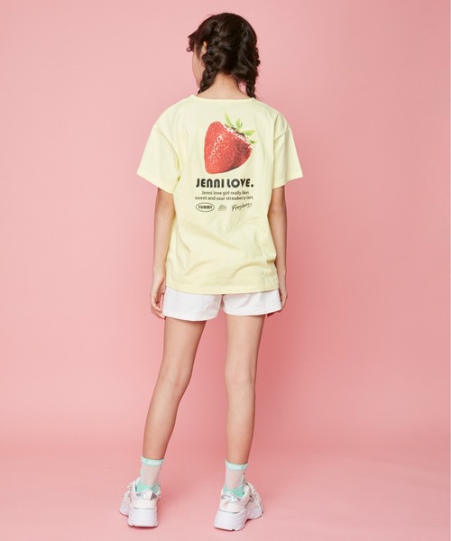 JENNI love（ジェニィラブ）の「ハイウエストショーパン（デニムパンツ・キッズ・ブラック/サックスブルー/ブルー/オフホワイト・140cm/130cm/160cm/150cm）」の6枚目の写真