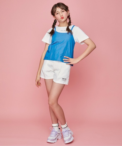 JENNI love（ジェニィラブ）の「ハイウエストショーパン（デニムパンツ・キッズ・ブラック/サックスブルー/ブルー/オフホワイト・140cm/130cm/160cm/150cm）」の8枚目の写真