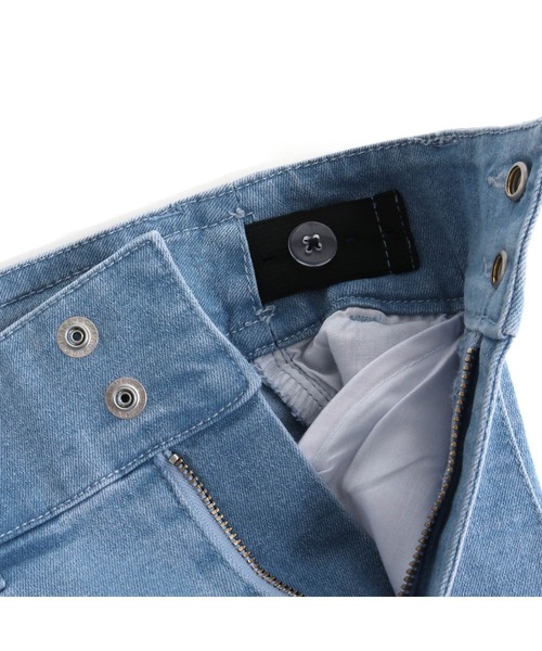 JENNI love（ジェニィラブ）の「ハイウエストショーパン（デニムパンツ・キッズ・ブラック/サックスブルー/ブルー/オフホワイト・140cm/130cm/160cm/150cm）」の18枚目の写真