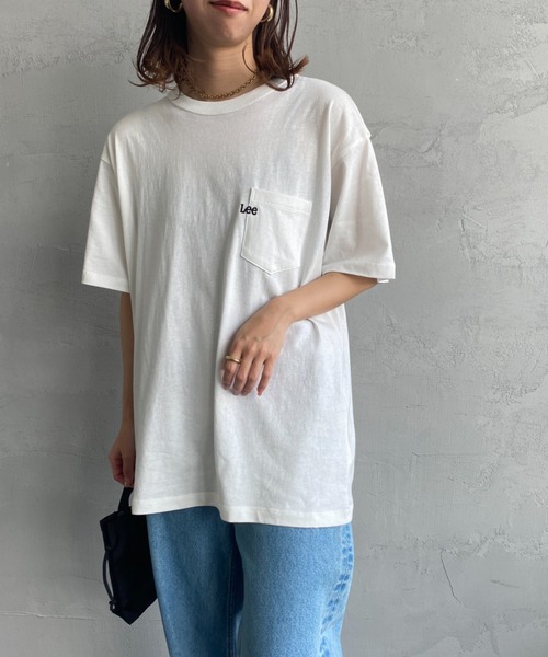 Lee（リー）の「[LEE/リー] ワンポイントロゴ刺繍 ショートスリーブポケットTシャツ（Tシャツ/カットソー・レディース・ホワイト/ブラック・M/L）」の10枚目の写真