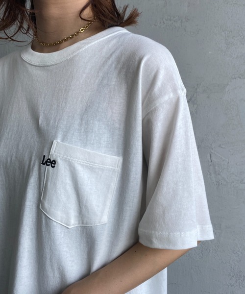 Lee（リー）の「[LEE/リー] ワンポイントロゴ刺繍 ショートスリーブポケットTシャツ（Tシャツ/カットソー・レディース・ホワイト/ブラック・M/L）」の13枚目の写真