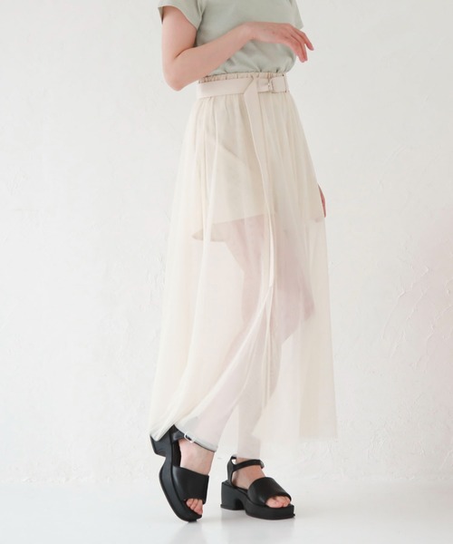 archives(アルシーヴ)の「レイヤードチュールスカート×ショートパンツ(スカート・レディース・ブルー/アイボリー/ブラック・MEDIUM)」の15枚目の写真