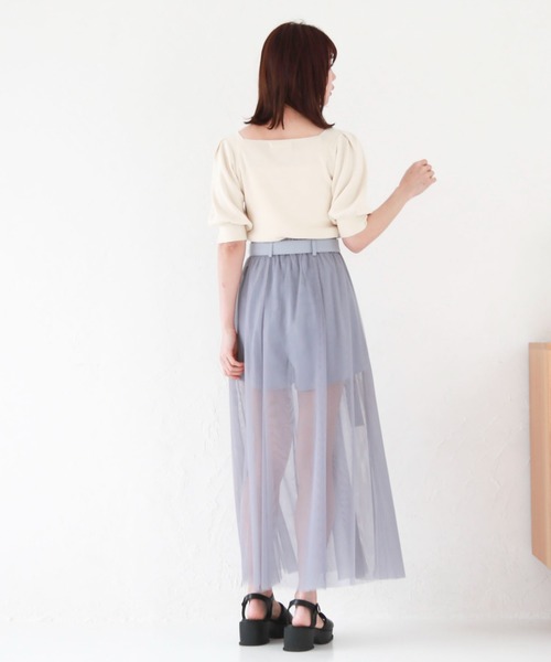 archives(アルシーヴ)の「レイヤードチュールスカート×ショートパンツ(スカート・レディース・ブルー/アイボリー/ブラック・MEDIUM)」の10枚目の写真