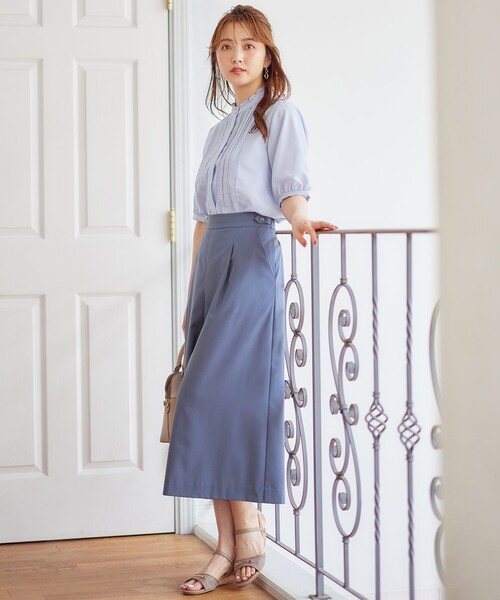 ANY SIS(エニィスィス)の「【洗える】フリルスタンドピンタック ブラウス(シャツ/ブラウス・レディース・ホワイト系/ライトグレー系/スカイブルー系・2)」の4枚目の写真