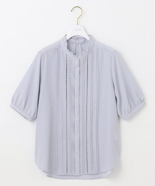 ANY SIS(エニィスィス)の「【洗える】フリルスタンドピンタック ブラウス(シャツ/ブラウス・レディース・ホワイト系/ライトグレー系/スカイブルー系・2)」の10枚目の写真