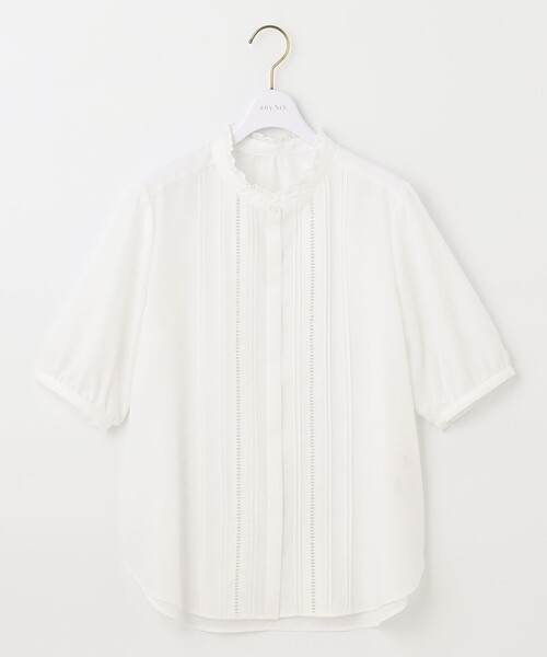 ANY SIS(エニィスィス)の「【洗える】フリルスタンドピンタック ブラウス(シャツ/ブラウス・レディース・ホワイト系/ライトグレー系/スカイブルー系・2)」の12枚目の写真