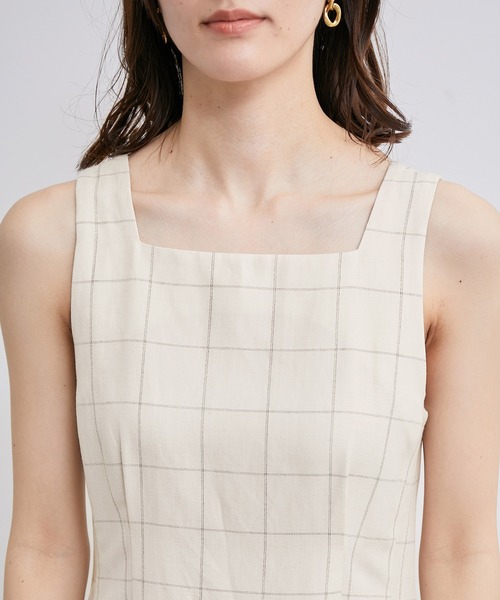 ROPE'（ロペ）の「【雑誌掲載】【洗える】スクエアネックワンピース/セット対応（ワンピース・レディース・キャメル/ホワイト系その他5・38）」の7枚目の写真