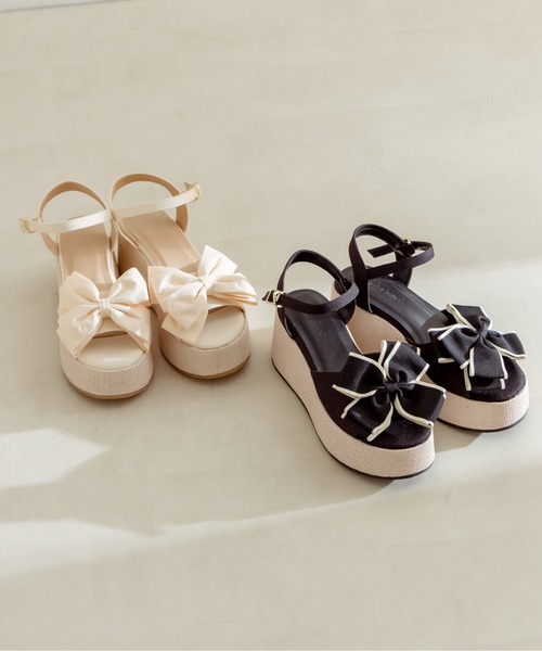 OLIVE des OLIVE（オリーブデオリーブ）の「リボン×ジュートモールドサンダル　1031130140（サンダル・レディース・アイボリー/ブラック・SMALL/MEDIUM/LARGE）」の13枚目の写真