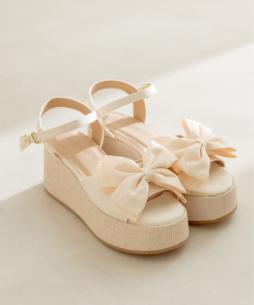 OLIVE des OLIVE（オリーブデオリーブ）の「リボン×ジュートモールドサンダル　1031130140（サンダル・レディース・アイボリー/ブラック・SMALL/MEDIUM/LARGE）」の15枚目の写真