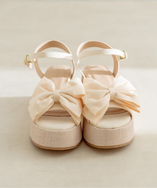 OLIVE des OLIVE（オリーブデオリーブ）の「リボン×ジュートモールドサンダル　1031130140（サンダル・レディース・アイボリー/ブラック・SMALL/MEDIUM/LARGE）」の14枚目の写真