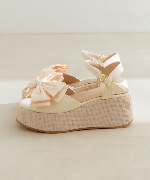 OLIVE des OLIVE（オリーブデオリーブ）の「リボン×ジュートモールドサンダル　1031130140（サンダル・レディース・アイボリー/ブラック・SMALL/MEDIUM/LARGE）」の16枚目の写真