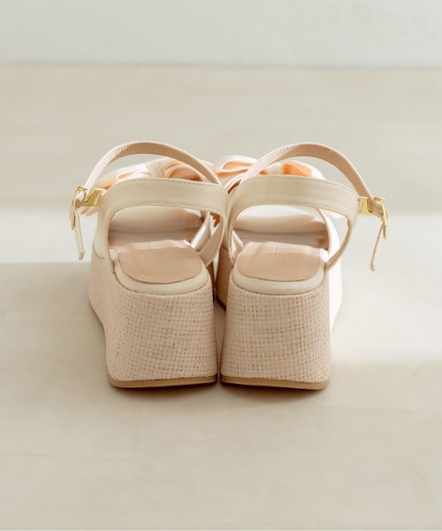 OLIVE des OLIVE（オリーブデオリーブ）の「リボン×ジュートモールドサンダル　1031130140（サンダル・レディース・アイボリー/ブラック・SMALL/MEDIUM/LARGE）」の4枚目の写真