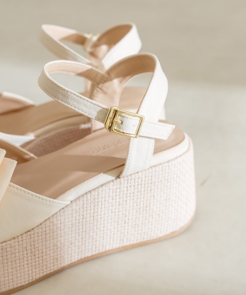 OLIVE des OLIVE（オリーブデオリーブ）の「リボン×ジュートモールドサンダル　1031130140（サンダル・レディース・アイボリー/ブラック・SMALL/MEDIUM/LARGE）」の8枚目の写真