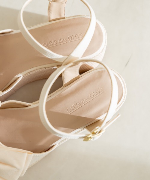 OLIVE des OLIVE（オリーブデオリーブ）の「リボン×ジュートモールドサンダル　1031130140（サンダル・レディース・アイボリー/ブラック・SMALL/MEDIUM/LARGE）」の10枚目の写真