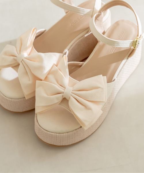 OLIVE des OLIVE（オリーブデオリーブ）の「リボン×ジュートモールドサンダル　1031130140（サンダル・レディース・アイボリー/ブラック・SMALL/MEDIUM/LARGE）」の6枚目の写真