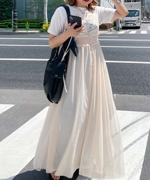【LIMITED】3WAY TULLE SHEER NOSLEEVE ONEPIECE