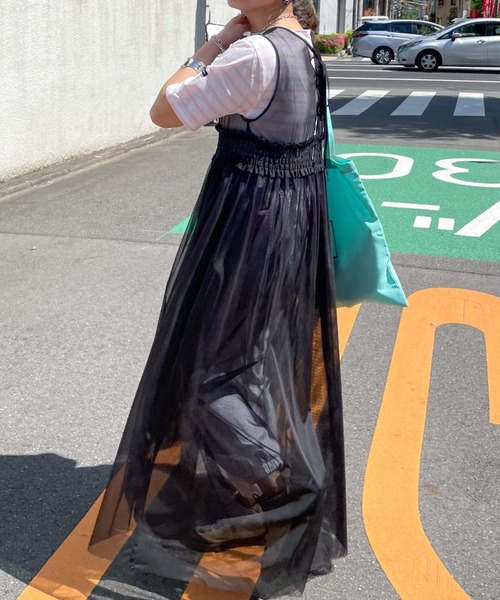 archives(アルシーヴ)の「【LIMITED】3WAY TULLE SHEER NOSLEEVE ONEPIECE(ワンピース・レディース・ブラック/ピンクベージュ/アイボリー・MEDIUM)」の2枚目の写真