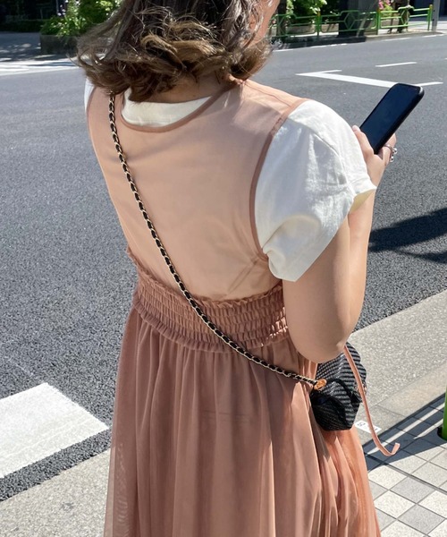 archives(アルシーヴ)の「【LIMITED】3WAY TULLE SHEER NOSLEEVE ONEPIECE(ワンピース・レディース・ブラック/ピンクベージュ/アイボリー・MEDIUM)」の13枚目の写真