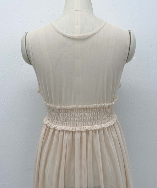 archives(アルシーヴ)の「【LIMITED】3WAY TULLE SHEER NOSLEEVE ONEPIECE(ワンピース・レディース・ブラック/ピンクベージュ/アイボリー・MEDIUM)」の6枚目の写真