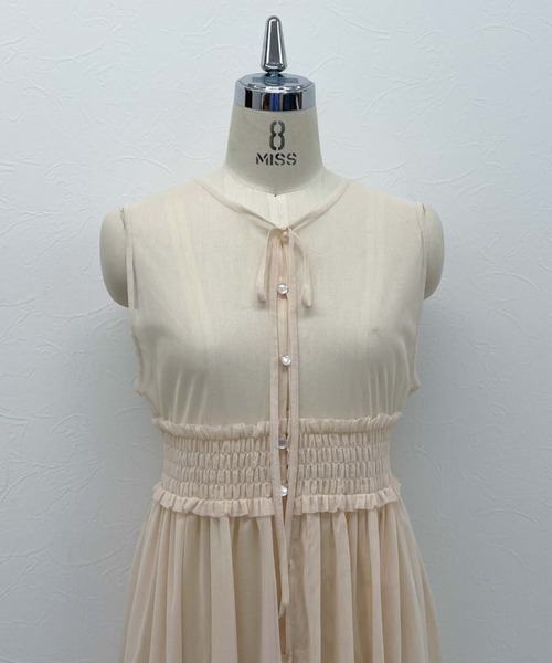 archives(アルシーヴ)の「【LIMITED】3WAY TULLE SHEER NOSLEEVE ONEPIECE(ワンピース・レディース・ブラック/ピンクベージュ/アイボリー・MEDIUM)」の8枚目の写真