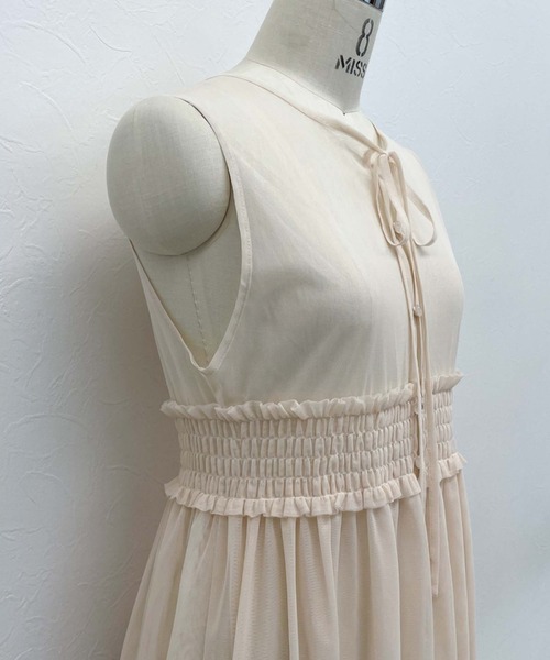 archives(アルシーヴ)の「【LIMITED】3WAY TULLE SHEER NOSLEEVE ONEPIECE(ワンピース・レディース・ブラック/ピンクベージュ/アイボリー・MEDIUM)」の7枚目の写真