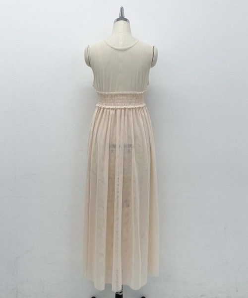 archives(アルシーヴ)の「【LIMITED】3WAY TULLE SHEER NOSLEEVE ONEPIECE(ワンピース・レディース・ブラック/ピンクベージュ/アイボリー・MEDIUM)」の5枚目の写真