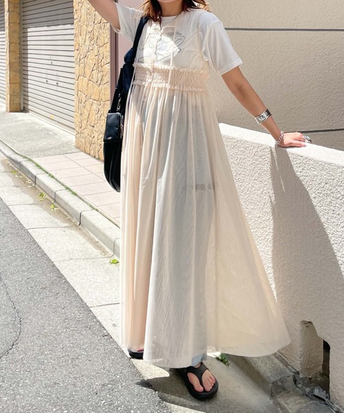 archives(アルシーヴ)の「【LIMITED】3WAY TULLE SHEER NOSLEEVE ONEPIECE(ワンピース・レディース・ブラック/ピンクベージュ/アイボリー・MEDIUM)」の19枚目の写真