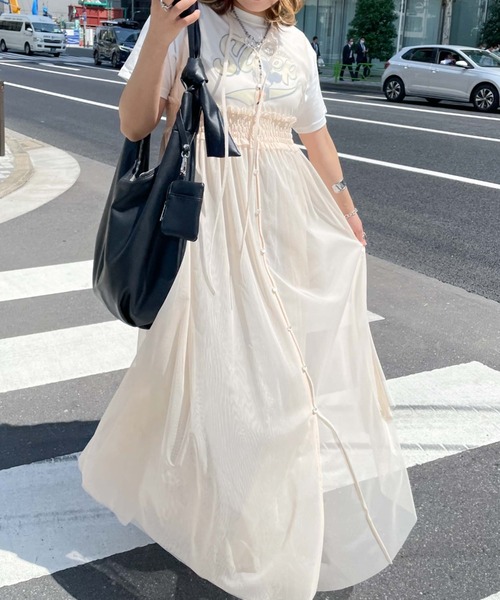 archives(アルシーヴ)の「【LIMITED】3WAY TULLE SHEER NOSLEEVE ONEPIECE(ワンピース・レディース・ブラック/ピンクベージュ/アイボリー・MEDIUM)」の15枚目の写真