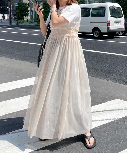 archives(アルシーヴ)の「【LIMITED】3WAY TULLE SHEER NOSLEEVE ONEPIECE(ワンピース・レディース・ブラック/ピンクベージュ/アイボリー・MEDIUM)」の17枚目の写真